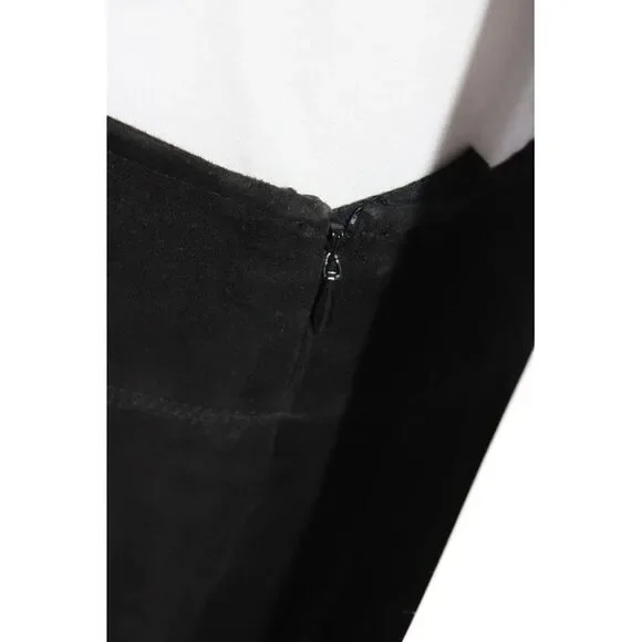 Lauren Ralph Lauren Women's Hook Closure Suede Flare Mini Skirt Black Size 6 - Picture 4 of 7